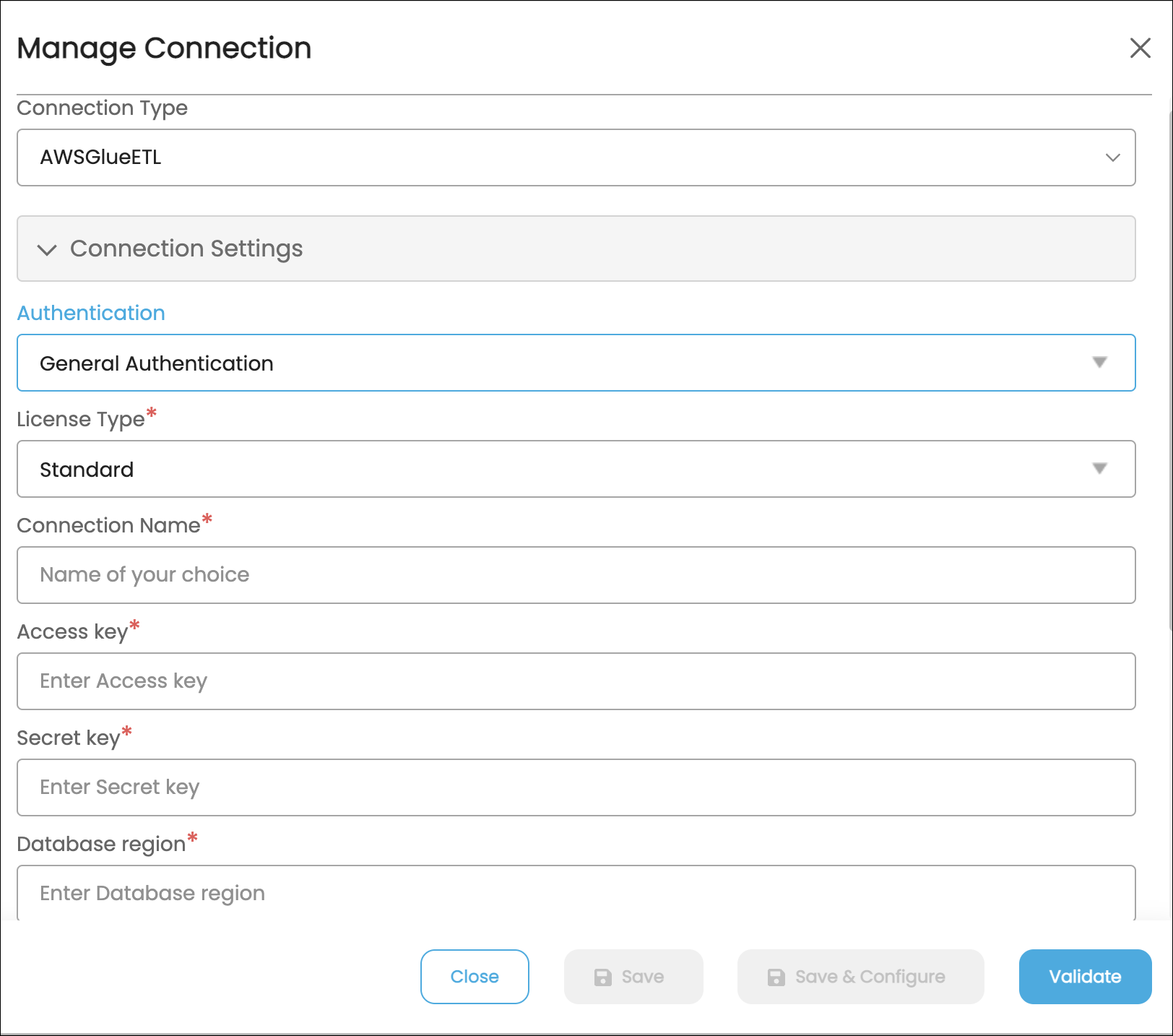 AWS Glue ETL Connector